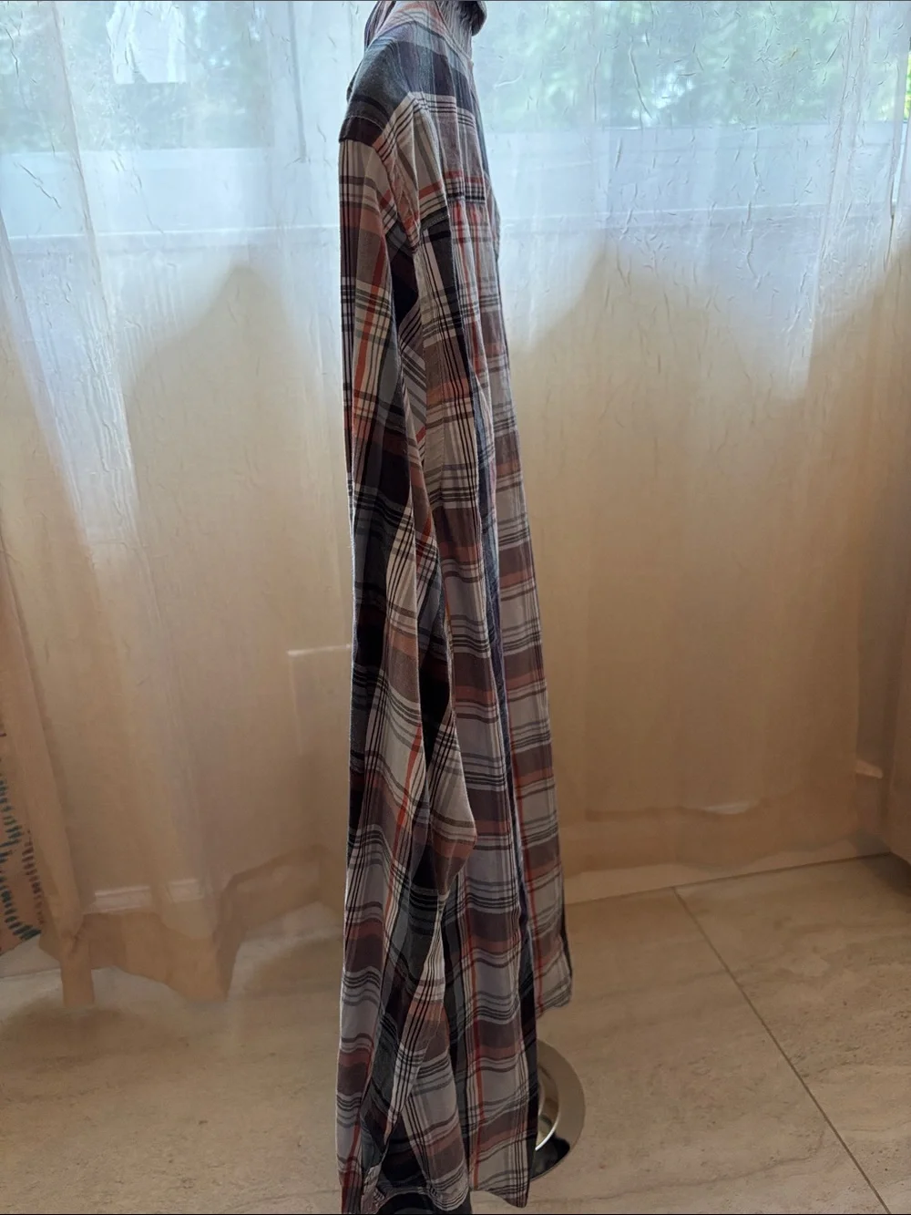 Banana Republic Men's Plaid Button-Down Shirt - Blue, Brown & White